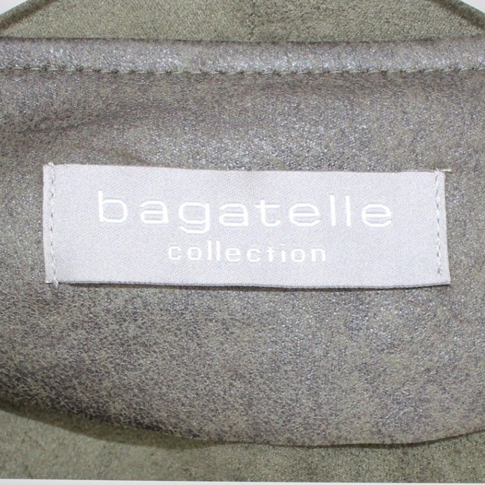 Bagatelle Faux Suede Open Front Cardigan Olive Green Draped Jacket XL - Picture 3 of 6